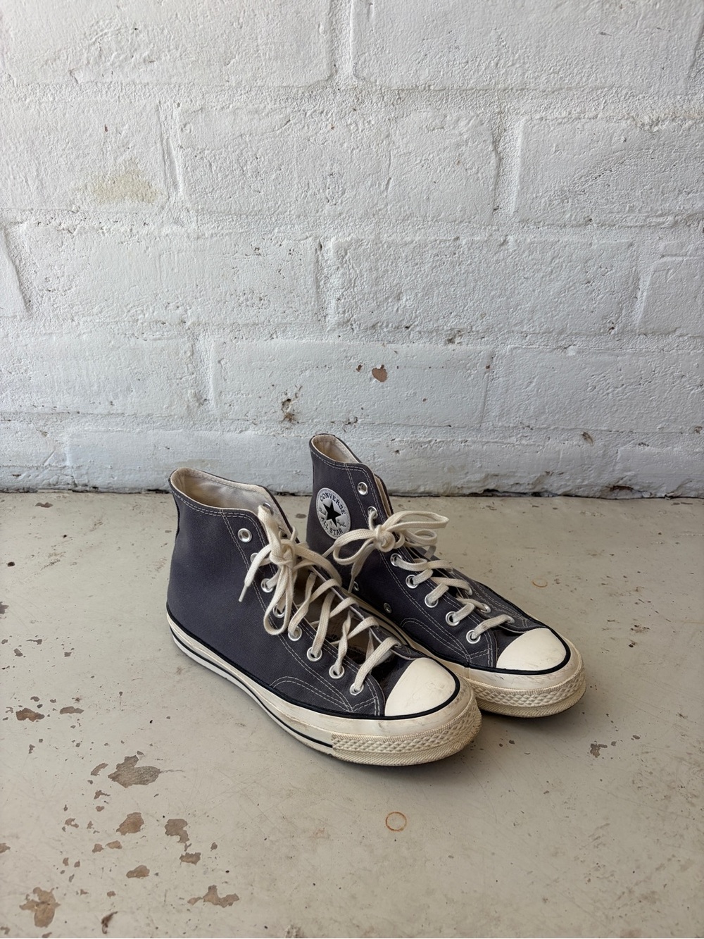 Converse High Top Sneakers - Charcoal Gray with White Trim
